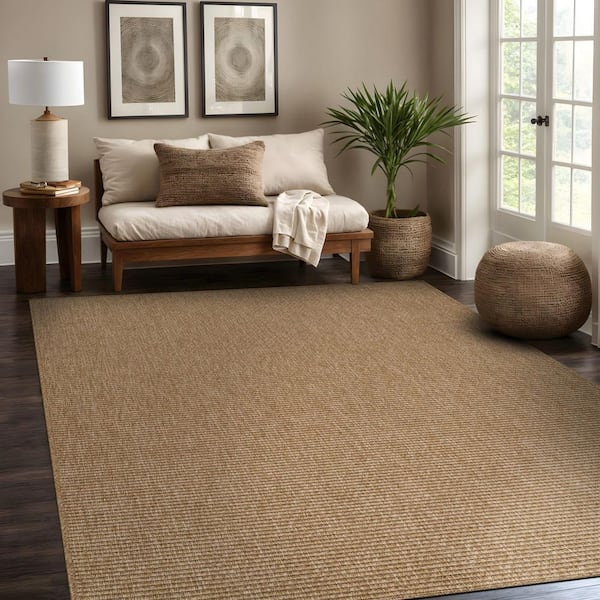 Beverly Rug Terra Fiber Easy Jute Natural 4 ft. x 6 ft. Solid