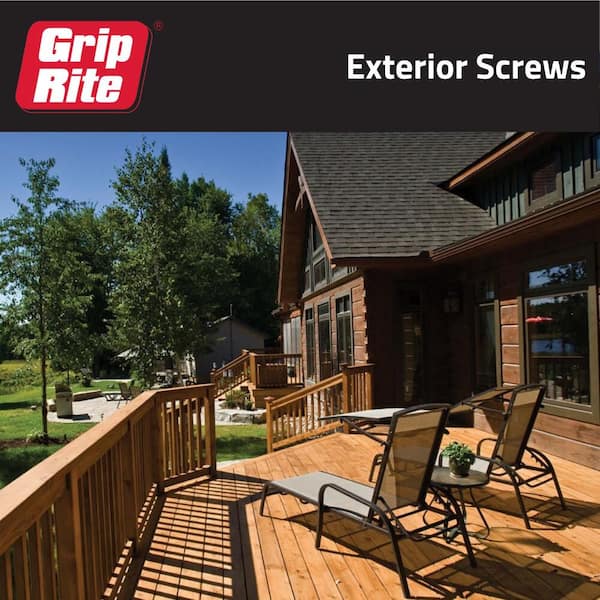 Grip-Rite - #9 x 3 in. #2 Phillips Bugle Head Coarse Thread Sharp Point Coated Exterior Wood Deck Screw 1 lb. Box