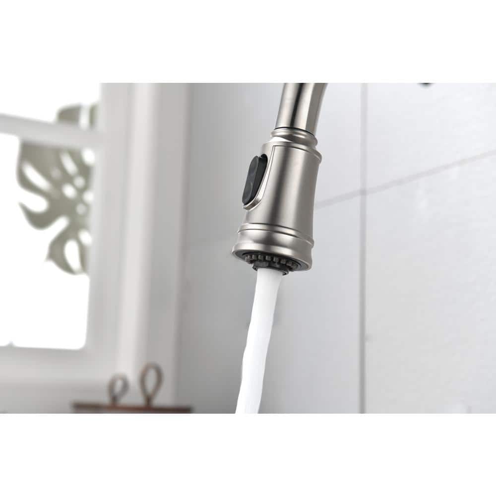 Brushed Nickel Stainless Steel Pull-Out Spray Kitchen Faucet