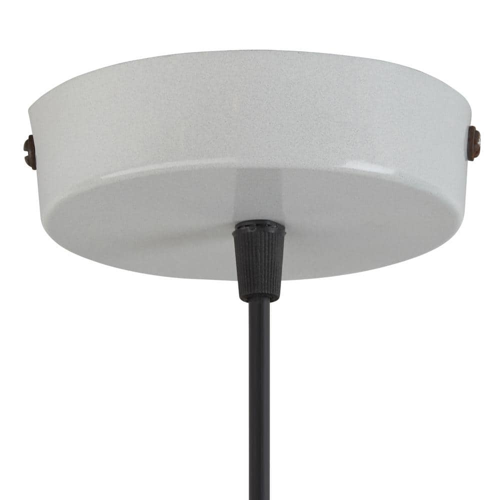12.75" Tan Rattan and Metal Bowl Pendant Ceiling Light