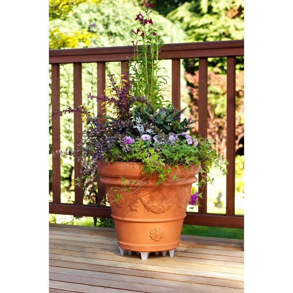 Clear Adjustable 16-Inch Plant Stand for Indoor and Outdoor Use