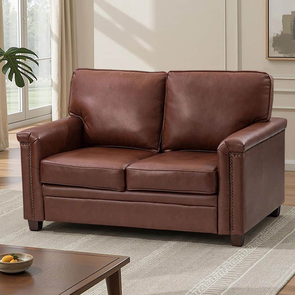 SEULGIS ブラウン ARTFUL LIVING DESIGN Samuel 56 in. Wide Brown Leather Rectangle 2