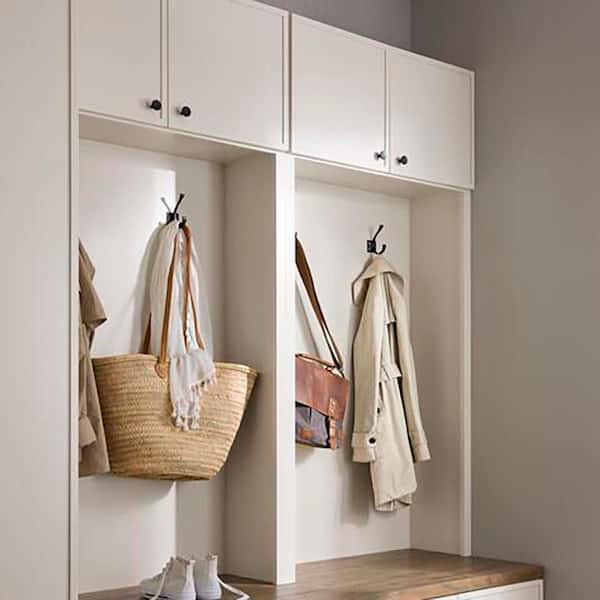 Leyton 18 in. W x 12 in. D x 72 in. D Ready To Assemble Plywood Slim Shaker Hall Tree Opening Cabinet in Antique White