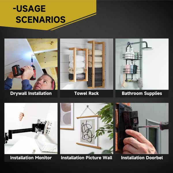 50-Piece Zinc Drywall Anchors and #8 x 1-1/4 in. Phillips Screws Kit - Strong Anchors for Drywall, Mirrors and Shelves