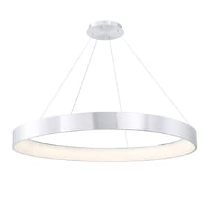 Corso 53 in. 1450-Watt Equivalent Integrated LED Brushed Aluminum Pendant with PC Shade