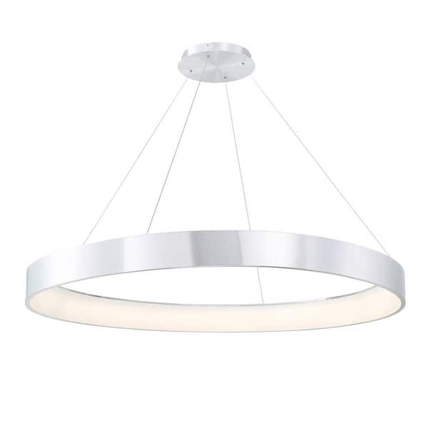 WAC Lighting Corso 53 in. 1450-Watt Equivalent Integrated LED Brushed Aluminum Pendant with PC Shade