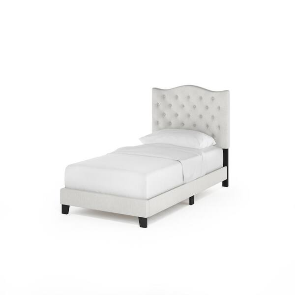 white tufted bed twin