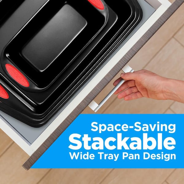 8-Piece Nonstick Stackable Bakeware Set - PFOA, PFOS, PTFE Free Baking Tray  Set