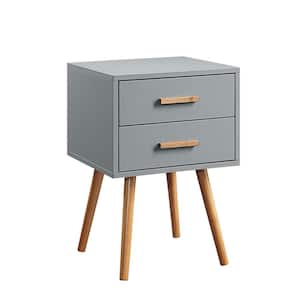 Oslo 23.50 in. Gray 2 Drawer End Table
