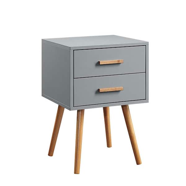 Convenience Concepts Oslo 23.50 in. Gray 2 Drawer End Table
