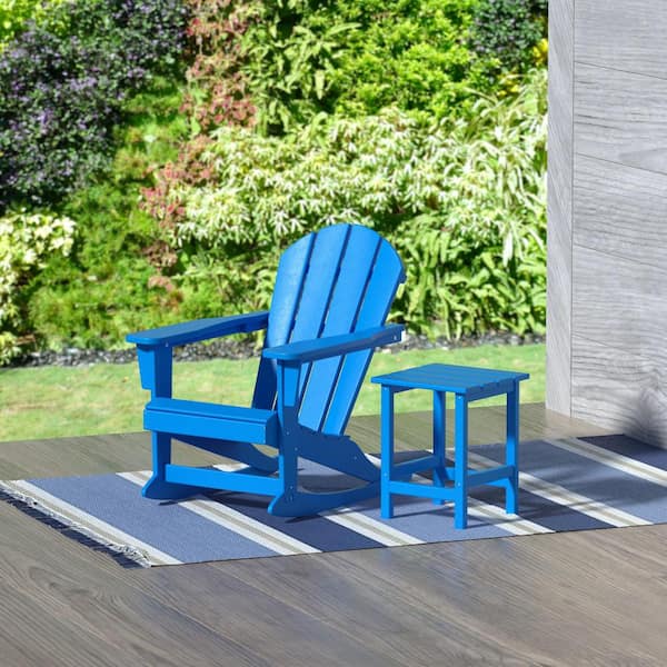 outdoor rocking chair and side table