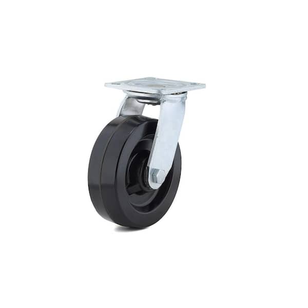 Richelieu Hardware 6 in. (152 mm) Black Non-Braking Swivel Plate Caster with 772 lb. Load Rating