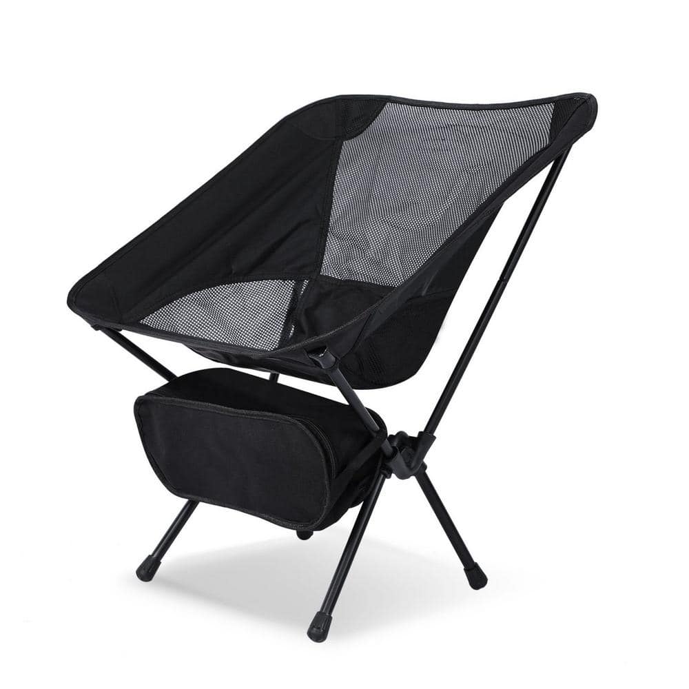 Ultra-Light Portable Black Aluminum Folding Light-Weight Cantilever Lawn Chair