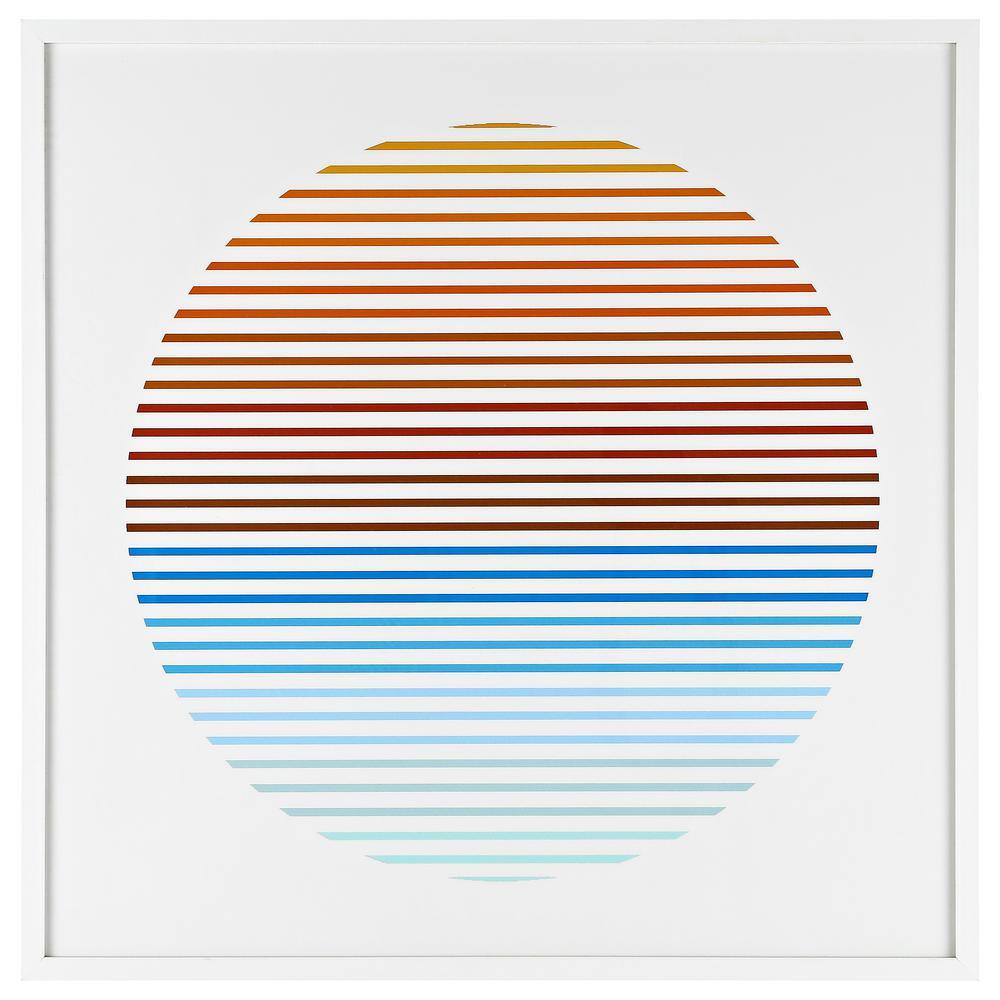 Oceanside Sunrise Golden Brown and Blue Abstract Framed Wall Art