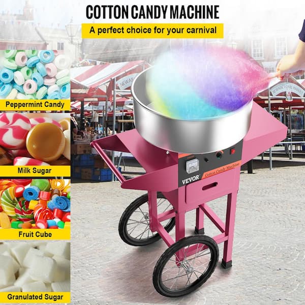 Q/S Cotton Candy Machine Mini Cotton Candy Machine Cotton Candy Maker Electric Candy Floss Machine Cotton Candy Machine 
