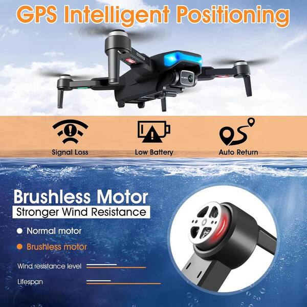 Vrbgify GPS Drone with 4K Camera, Brushless Motor, Foldable