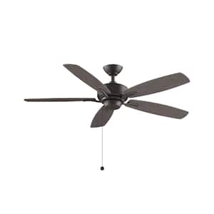 Aire Deluxe 52 in. Matte Greige Ceiling Fan with Weathered Wood Blades