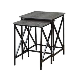 Tucson Weathered Gray and Black Nesting End Tables