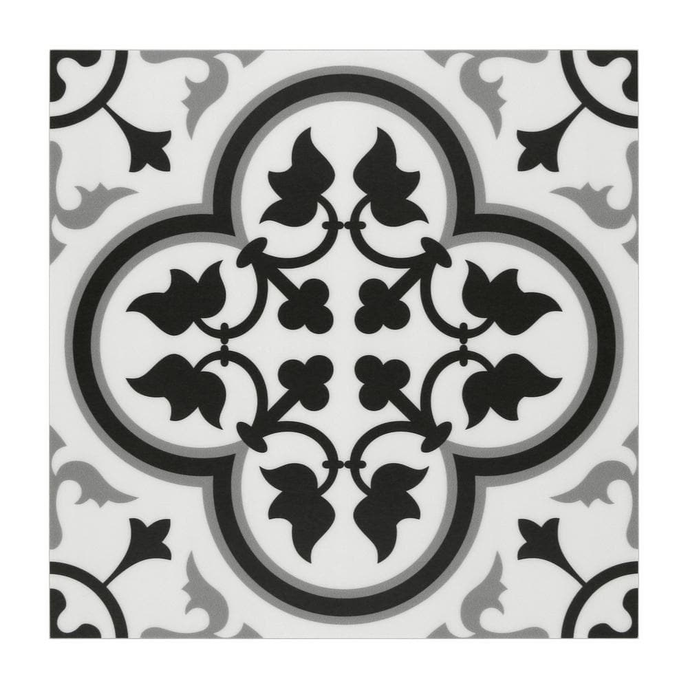 sunwings Black and White 12 MIL x 9 in. W x 9 in. L Peel and Stick