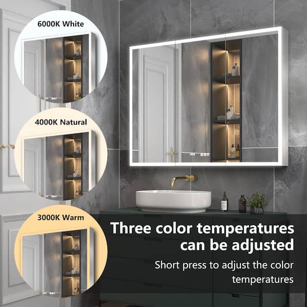 ExBrite 48 in. W x 36 in. H Rectangular Silver Aluminum Recessed  