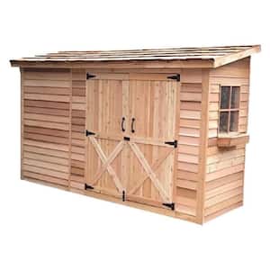 Baysde 12 ft. W x 4 ft. D Wood Shed with double door (48 sq. ft.)