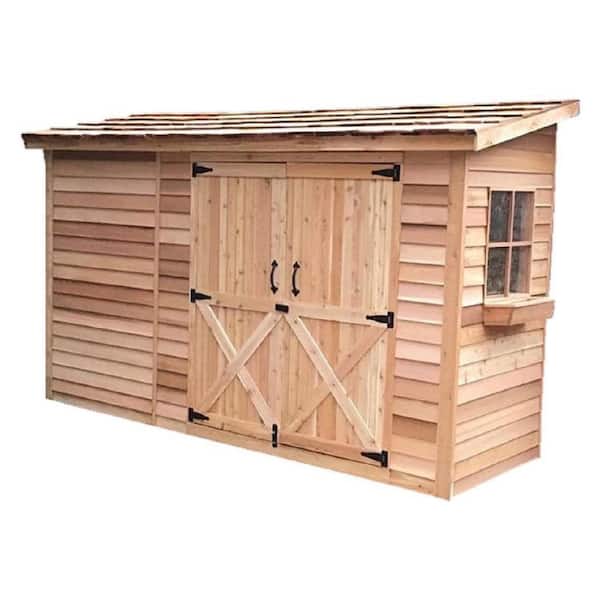 Cedarshed Baysde 12 ft. W x 4 ft. D Wood Shed with double door (48 sq. ft.)
