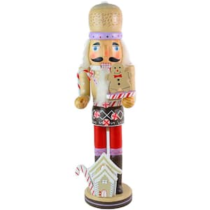 14 in. Wooden Gingerbread Chef Nutcracker Figure -Ginger Bread Theme Christmas Nutcracker Holiday Decoration