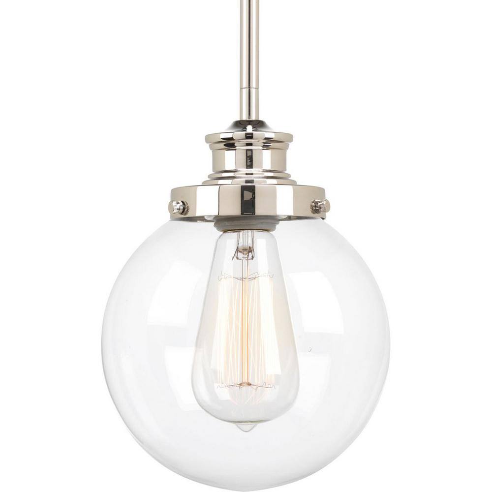 Elegant Mini Globe Pendant Light in Polished Nickel with Clear Glass