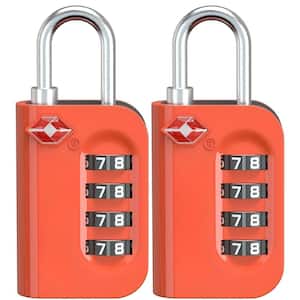 2 Pack Orange TSA Approved 4-Digit Luggage Lock, Heavy Duty Zinc Alloy, Easy-Read Combination Window