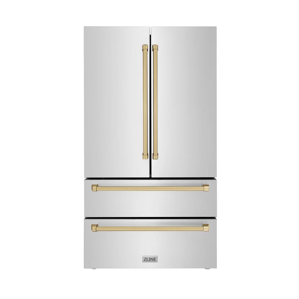 ZLINE Kitchen and Bath Autograph Edition 36 in. 4Door French Door Refrigerator with Internal