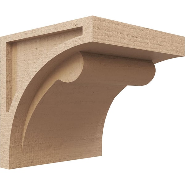 Ekena Millwork 9 in. x 9 in. x 9 in. Wide Viola Rough Cedar Woodgrain TimberThane Corbel, Primed Tan