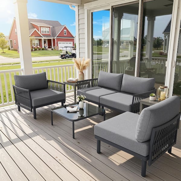 Crestlive Products 4-Piece Aluminum Outdoor Sectional Sofa Set