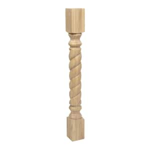 35-1/4 in. x 3-3/4 in. Unfinished Solid Hardwood Rope Kitchen Island Leg