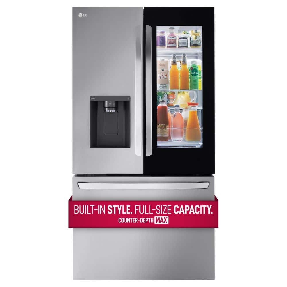 LG Electronics 26 cu. ft. Smart InstaView Counter Depth MAX French Door  Refrigerator in PrintProof Stainless Steel LRFOC2606S - The Home Depot