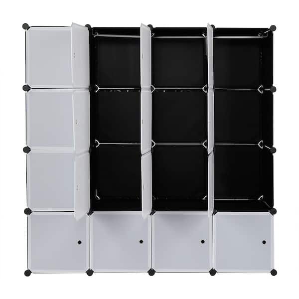 Winado 72 in. H x 18.5 in. W x 57.8 in. D White Plastic Portable Closet with Cube Organizer