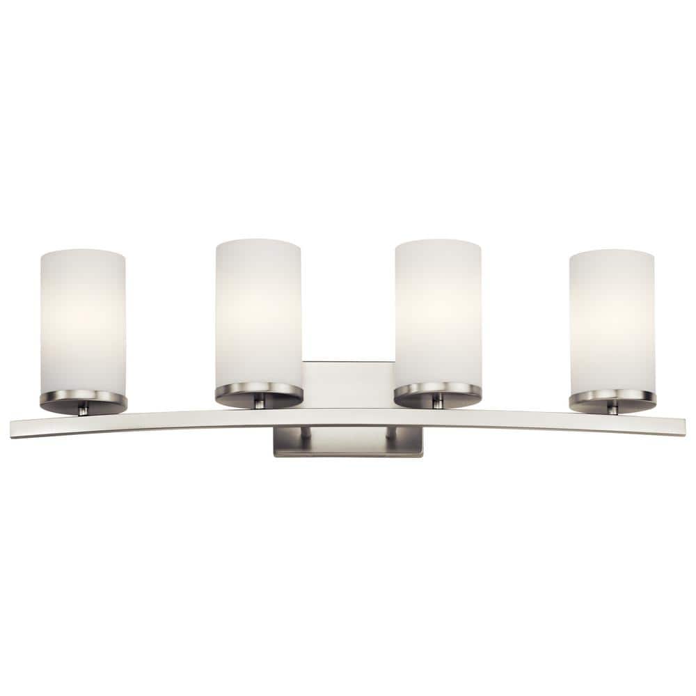 Brushed Nickel 31" 4-Light Cylinder Vanity Light