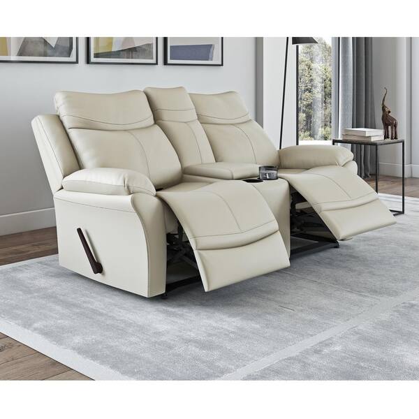 2 Seater Reclining Loveseat, White Leather Loveseat Recliner