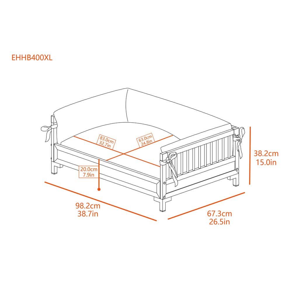 New Age Pet Extra-Large Gray Orthopedic Elevated Dog Bed