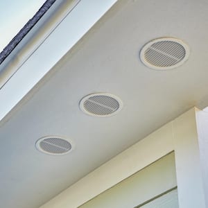 3 in. Resin Circular Mini Wall Louver Soffit Vent in White (4-Pack)