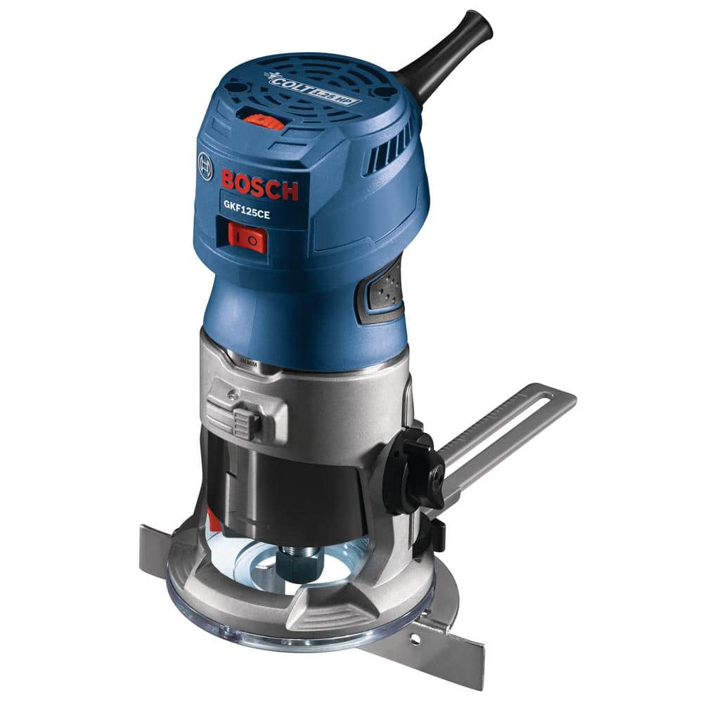 Bosch 7 Amp 1-1/4 Variable Speed Fixed-Based Palm Corded Router Kit GKF125CEK - The Home Depot