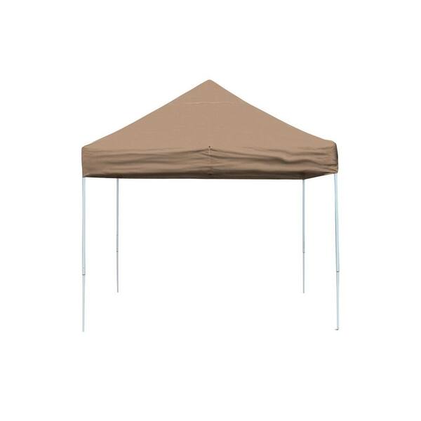 ShelterLogic 10 ft. W x 10 ft. H Pro Series Straight-Leg Pop-Up Canopy in Desert Bronze with 4-Position-Adjustable Steel Frame
