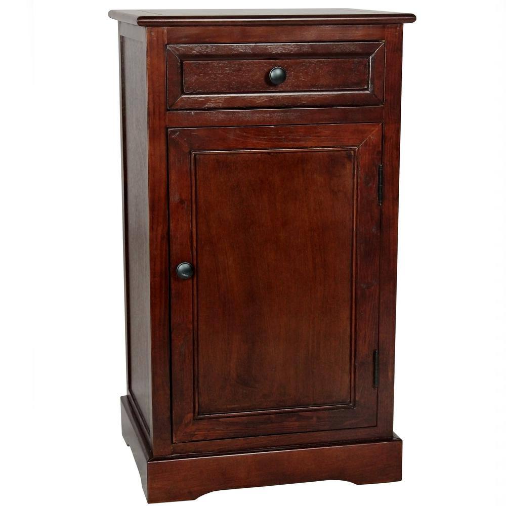 Oriental Furniture Classic Brown End Table XA-CAB2-CRY - The Home Depot