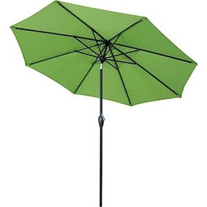 9 ft. Outdoor Market Patio Table Umbrella with Push Button Tilt and Crank in Green