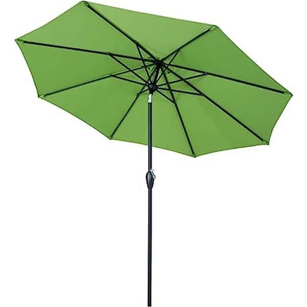 Dyiom 9 ft. Outdoor Market Patio Table Umbrella with Push Button Tilt and Crank in Green