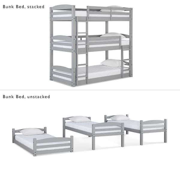 Dorel Living Noma Gray Twin Triple, Better Homes And Gardens Bunk Bed Weight Limit