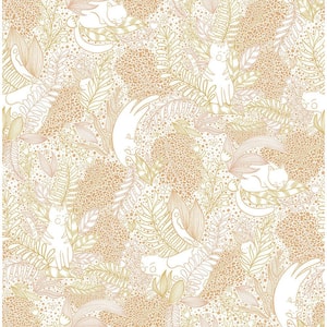 Botanical Orange Gato Garden Novelty Vinyl Peel and Stick Wallpaper Roll