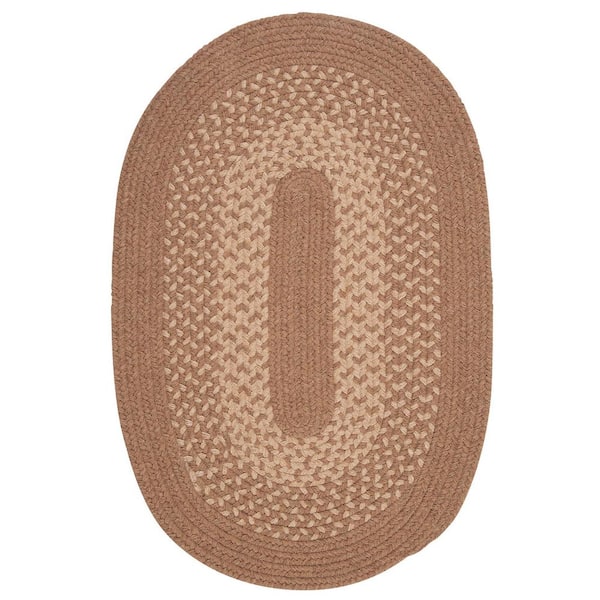 Portland Taupe 5 ft. x 8 ft. Oval Braided Area Rug