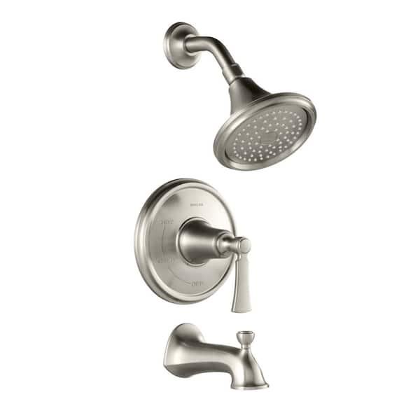 KOHLER Elliston Single-Handle 1-Spray Tub and Shower Faucet with 2.0 GPM Showerhead in Brushed Nickel (Valve Included)