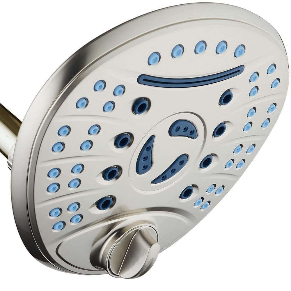 6-Spray Patterns 2.5 GPM Flow Giant 7 in. Dia Anti-Microbial Wall Mount Fix