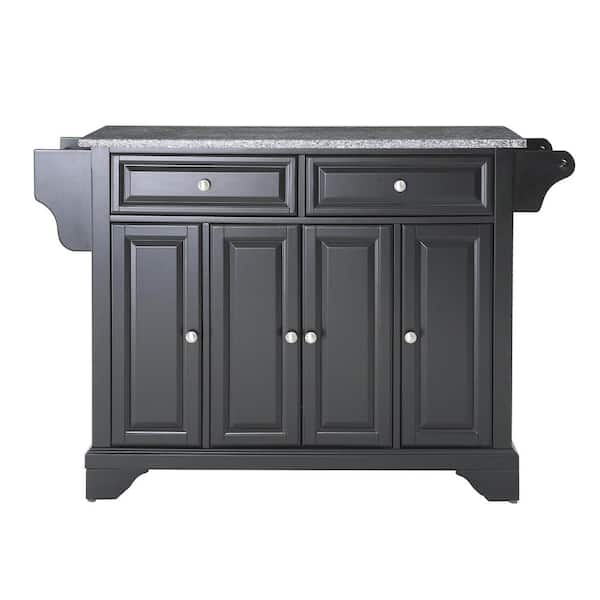 CROSLEY FURNITURE Lafayette Black Kitchen Island with Granite Top